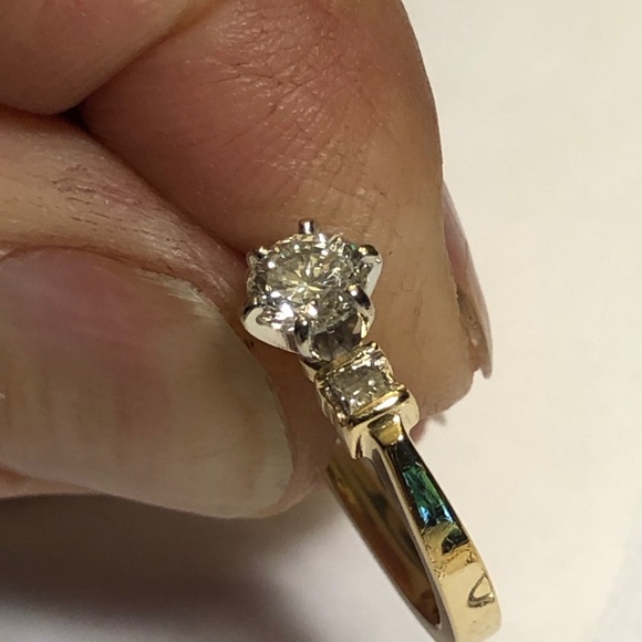 Natural pink sapphire & 14 white gold diamond rng - Picture 8 of 16